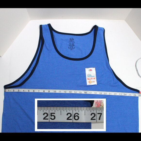 NWT Fruit Of The Loom Platinum Men’s 2XL 50-52 Shades of Blue Tank Top Shirt - Picture 6 of 7
